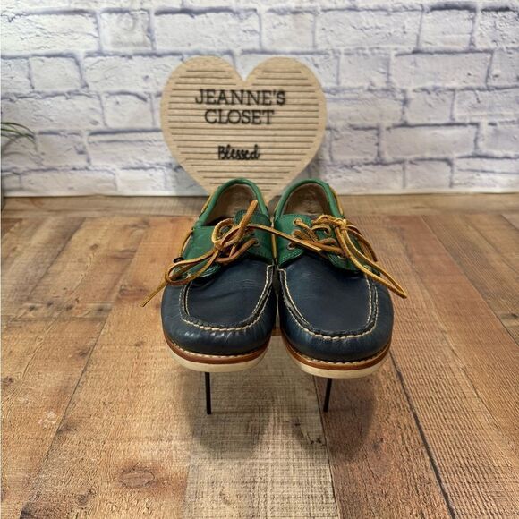 Frye Sully Boat  Leather Shoes Mens Size 8.5 M Green Navy Colorblock Loafers main image 10
